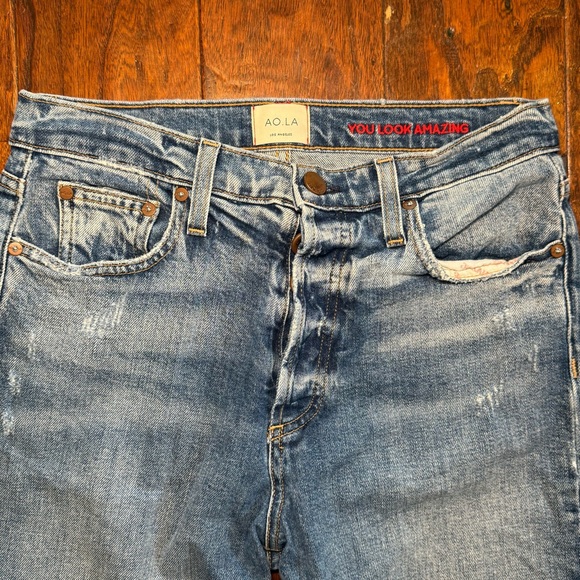 Alice + Olivia Denim - AO.LA Alice & Olivia Amazing Highrise Girlfriend Slim Cropped Jeans 27
